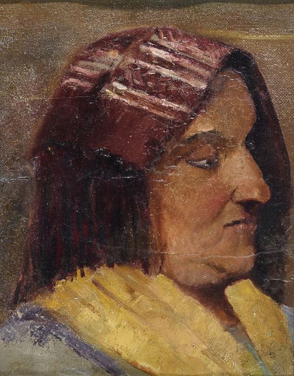 DIPINTO PROFILO DI DONNA CIOCIARA