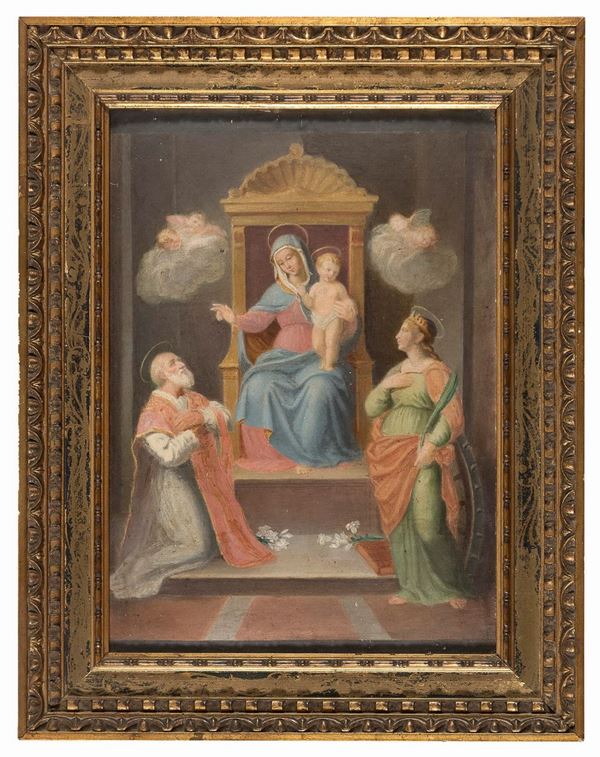 VERGINE IN TRONO DI PITTORE ROMANO