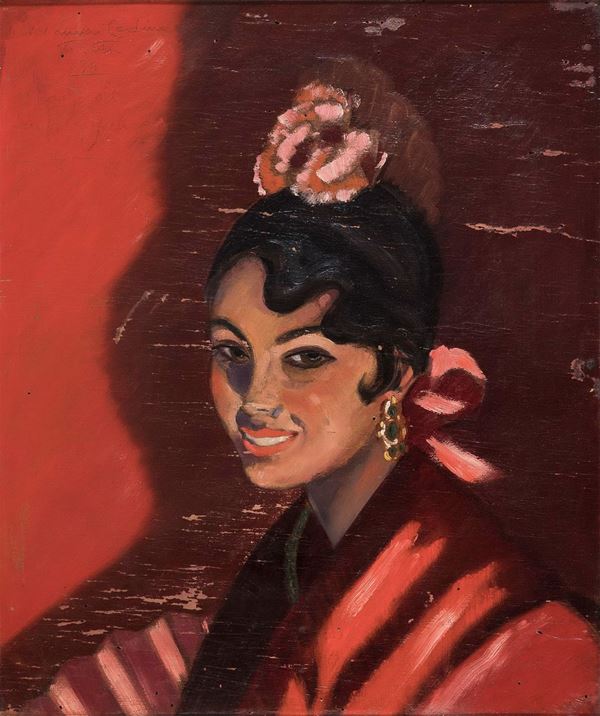 DIPINTO DONNA IN ROSSO, 1934