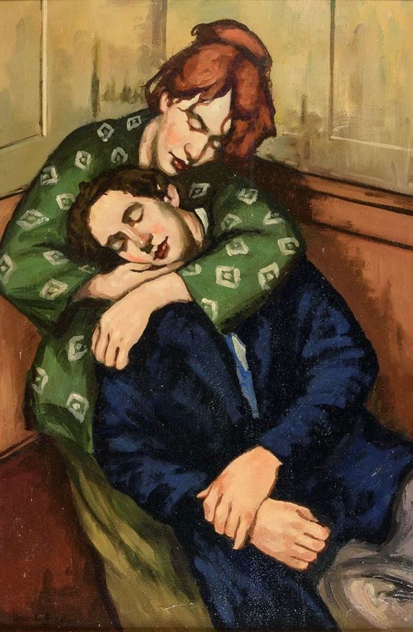 DIPINTO L&#39;ABBRACCIO DEL NOVECENTO