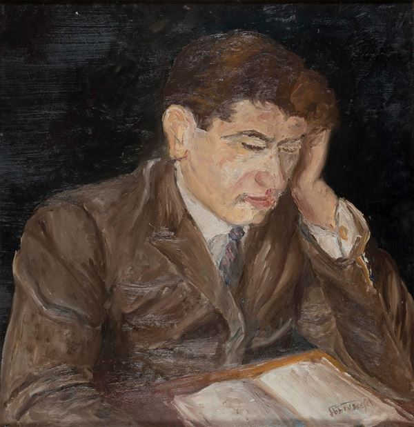 DIPINTO UOMO IN LETTURA