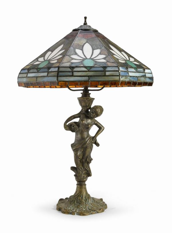 LAMPADA IN BRONZO, STILE TIFFANY