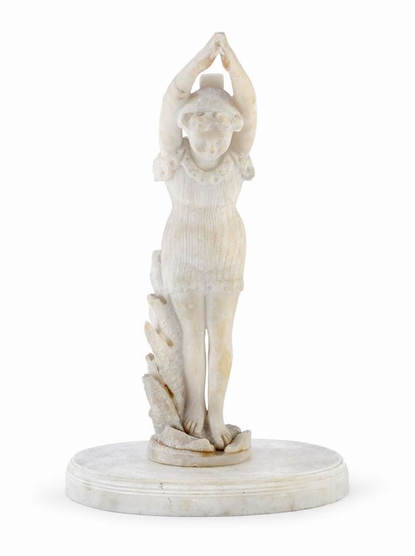 SCULTURA DI TUFFATRICE IN ALABASTRO, FRANCIA