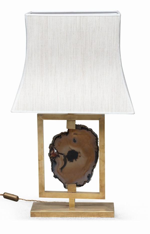 LAMPADA IN OTTONE E AGATA, ANNI &#39;50