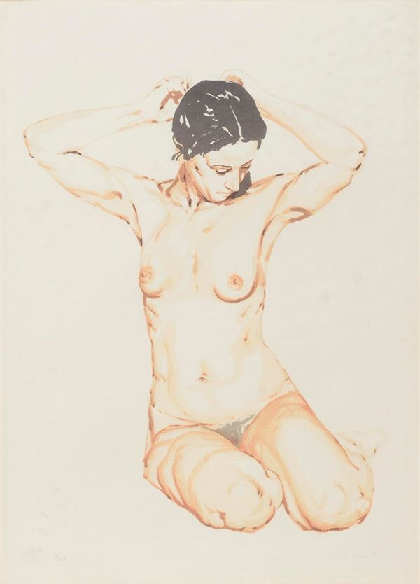 LITOGRAFIA NUDO DI DONNA F.TA E. CHIUSA