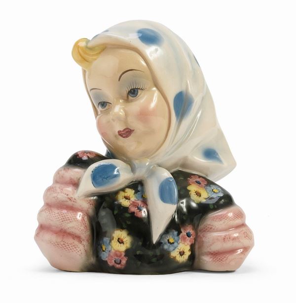 SCULTURA DI BIMBA IN CERAMICA ANNI &#39;50