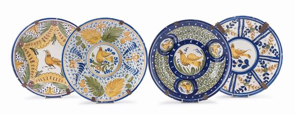 QUATTRO PIATTI IN MAIOLICA, MAROCCO
