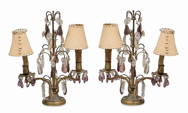 COPPIA DI CANDELABRI IN BRONZO