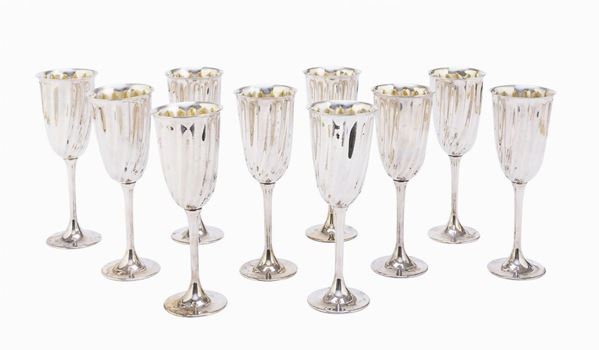 DIECI FLUTES IN SILVERPLATED, GALLEGARO