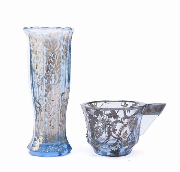 VASO E TAZZINA IN VETRO AGEMINATO