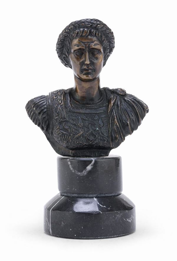 BUSTO DI IMPERATORE IN BRONZO