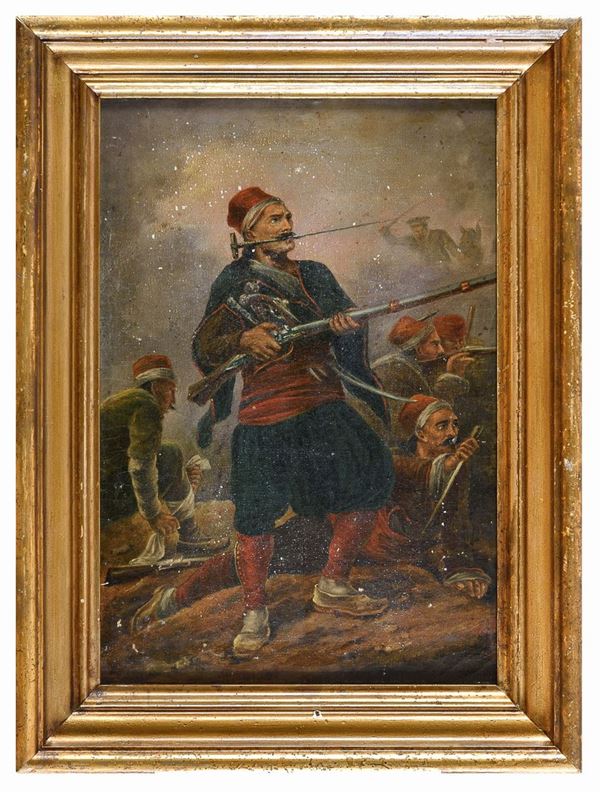 DIPINTO GUERRA D&#39;ORIENTE DI PITTORE EUROPEO