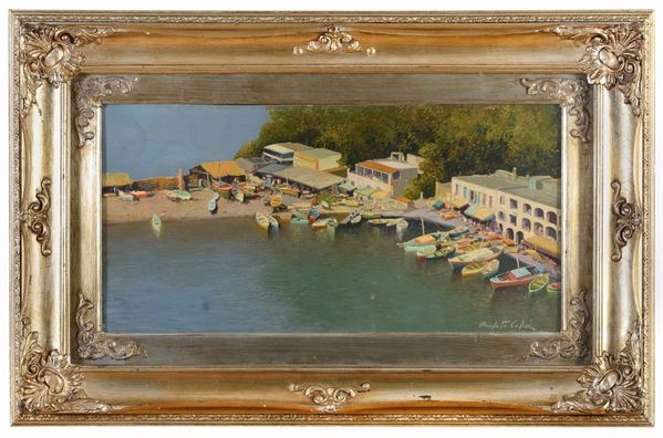DIPINTO ISCHIA PORTO DI AMLETO COLUCCI