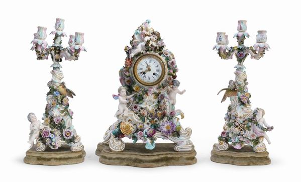 TRITTICO IN PORCELLANA, MEISSEN XIX SECOLO