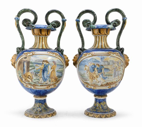 COPPIA DI VASI IN CERAMICA, CASTELLI