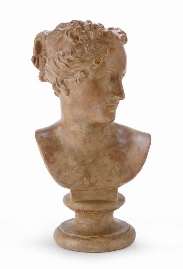 BUSTO DI PAOLINA BORGHESE IN GESSO PATINATO