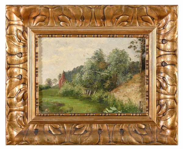DIPINTO PAESAGGIO DI PITTORE FRANCESE