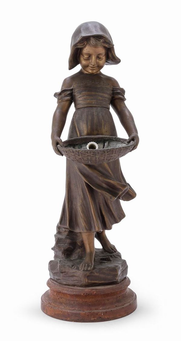 SCULTURA DI BIMBA IN ANTIMONIO