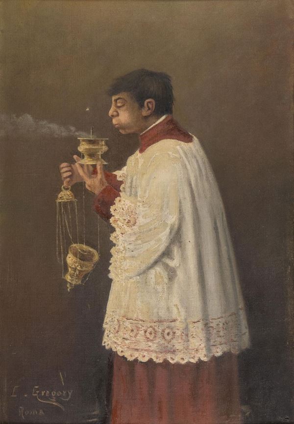 DIPINTO CHIERICHETTO DI SCUOLA ROMANA