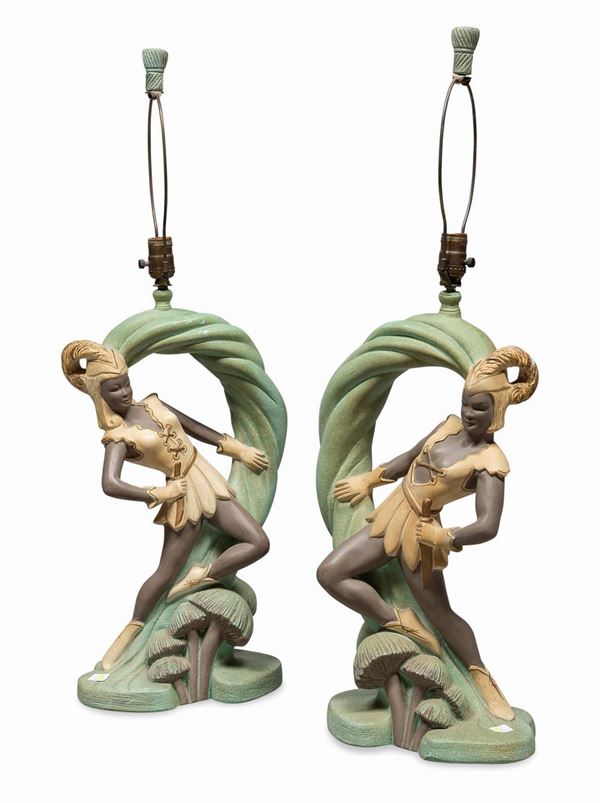 COPPIA DI LAMPADE CONTINENTAL ARTS COMPANY