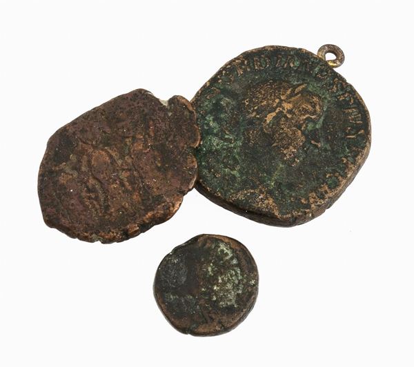 TRE MONETE IN BRONZO