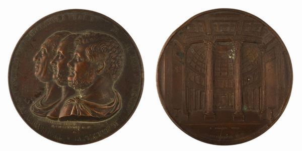 MEDAGLIA IN BRONZO, FERDINANDO II DI BORBONE 1836