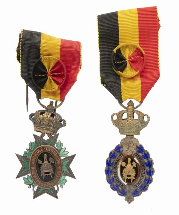 MEDAGLIE ARGENTO E SMALTI BELGIO XX SECOLO