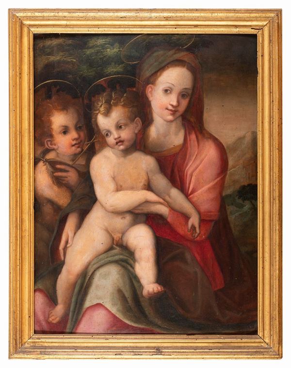 DIPINTO VERGINE COL BAMBINO DELLA BOTTEGA DI DOMENICO PULIGO