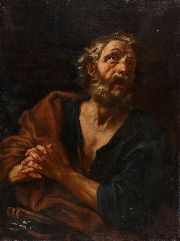 DIPINTO SAN PIETRO PIANGENTE DI GIROLAMO TROPPA