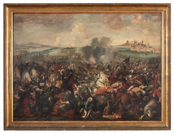 L&#39;ASSEDIO DI VIENNA DI PITTORE AUSTRIACO DEL SEICENTO