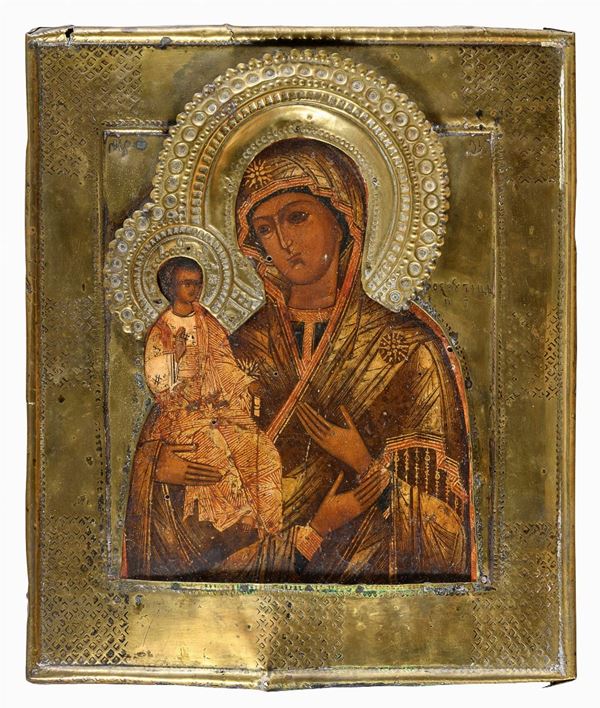 ICONA MADONNA DELLE TRE MANI DEL SETTECENTO