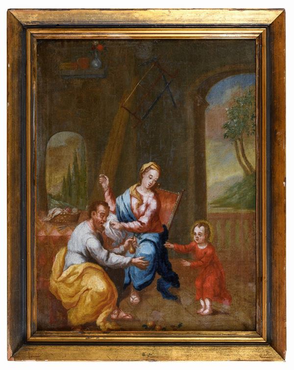 LA MADONNA DEL RICAMO DI PITTORE GENOVESE DEL SEICENTO