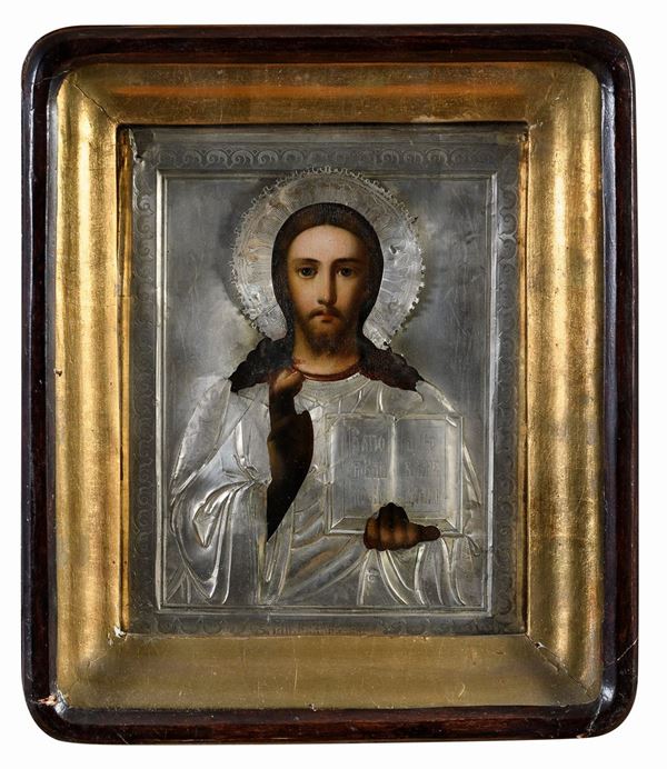 ICONA CRISTO PANTOCRATOR DI SCUOLA RUSSA