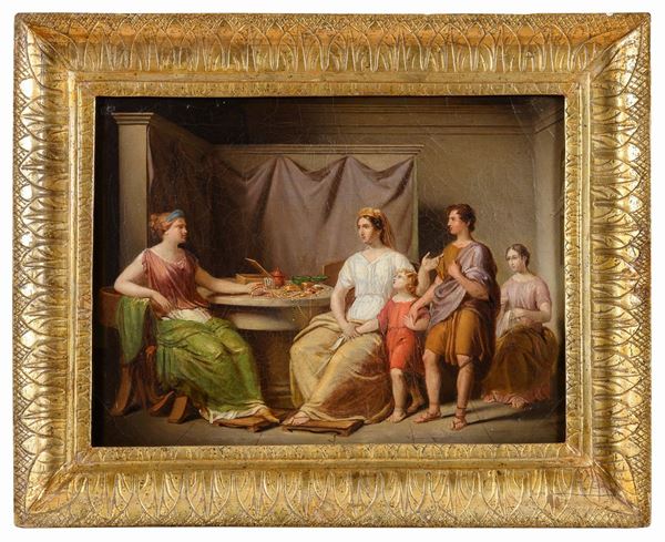 DIPINTO CORNELIA MOSTRA I SUOI GIOIELLI DI FRANCESCO OLIVA