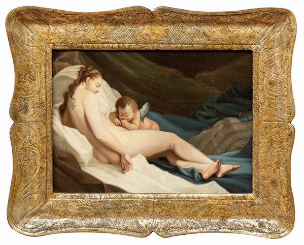 DIPINTO VENERE E CUPIDO DI PITTORE FRANCESE