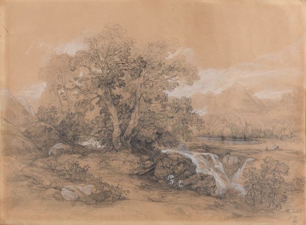 DISEGNO PAESAGGIO FLUVIALE DI ALESSANDRO CASTELLI