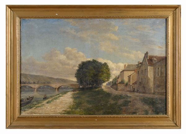 DIPINTO VIALE LUNGOFIUME F.TO H. MAGUIER