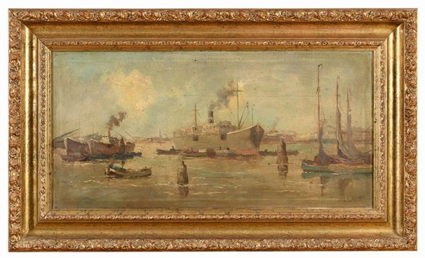 DIPINTO NAVI AL PORTO DI FREDERICK ROOSDORP