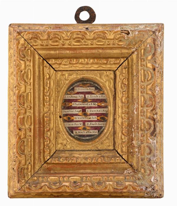 PICCOLA RACCOLTA DI RELIQUIE, XVIII SECOLO