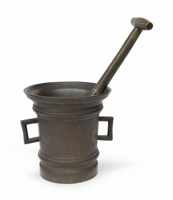 GRANDE MORTAIO CON PESTELLO IN BRONZO