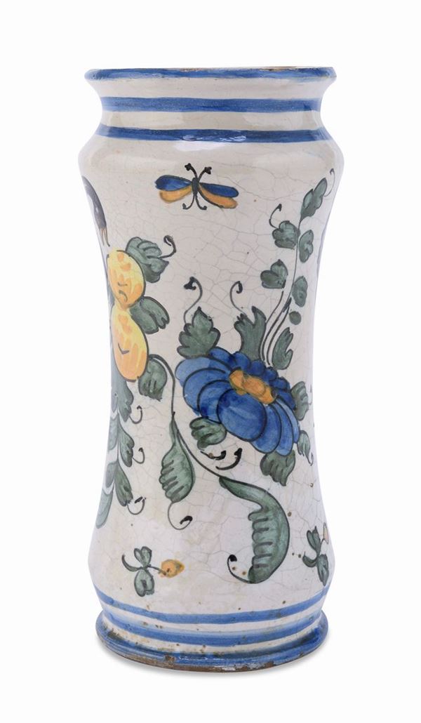 ALBARELLO IN MAIOLICA, PROBABILMENTE CAMPANIA