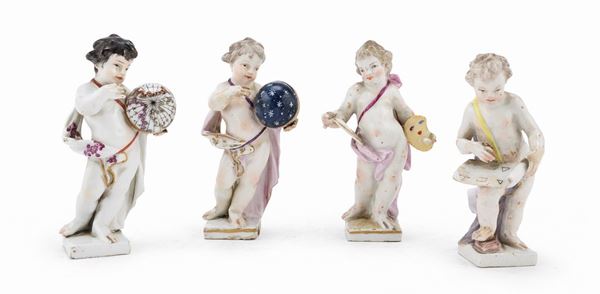 QUATTRO PUTTI ALLEGORICI, PROBABILMENTE MEISSEN