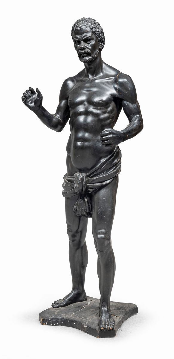 STATUA DI NUBIANO IN EBANO, AMBITO DEI BRUSTOLON