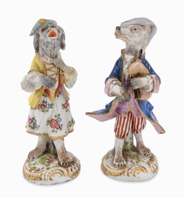 COPPIA DI FIGURE IN PORCELLANA, MEISSEN MARCOLINI