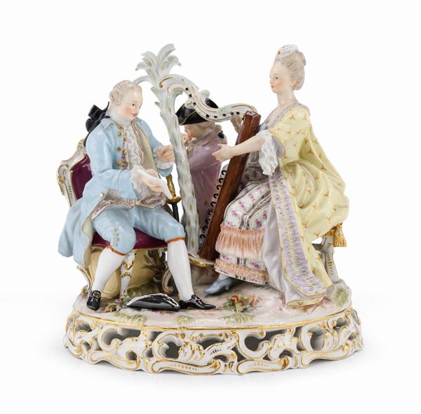 GRUPPO IN PORCELLANA, MEISSEN XIX SECOLO