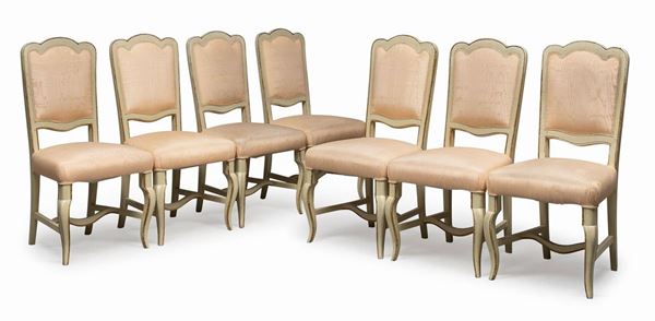 NOVE SEDIE IN LEGNO LACCATO