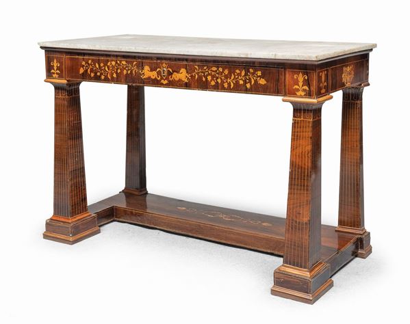 BELLA CONSOLE INTARSIATA, PERIODO CARLO X