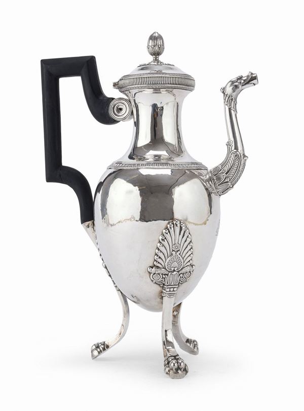 CAFFETTIERA IN ARGENTO, FRANCIA 1820 ca.