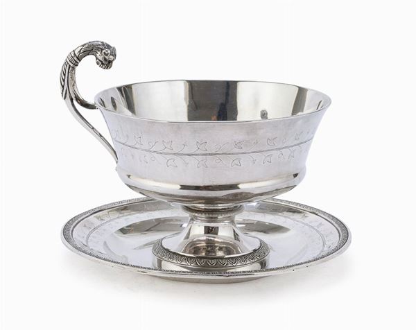 TAZZA DA COLAZIONE IN ARGENTO, PARIGI 1794/1797