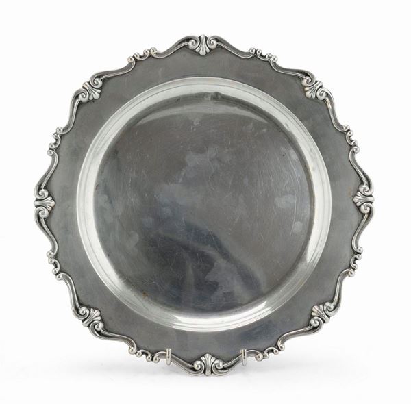 PIATTO IN ARGENTO, ROMA FRUGONI 1950 ca.